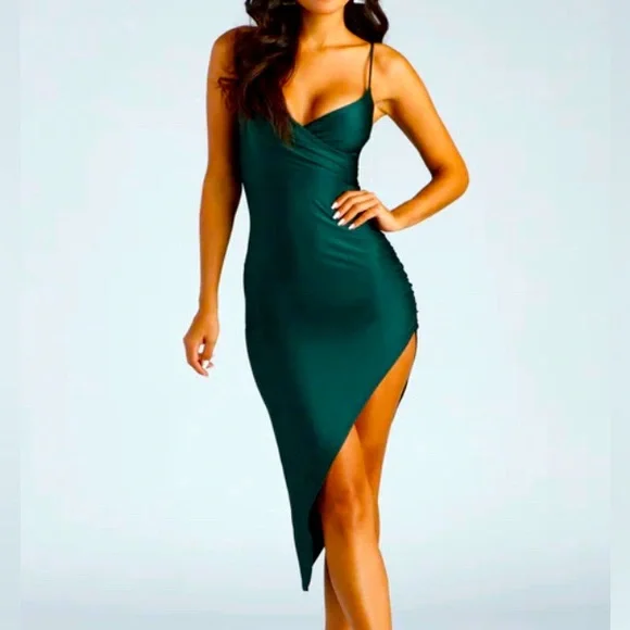slim fit dress slacks Windsor Long Sleeve Maxi Dress - Olive main image 1